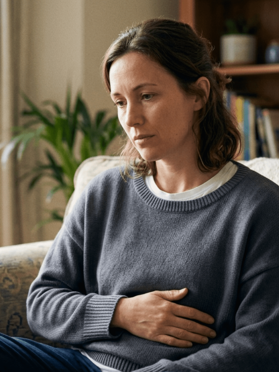 woman experiencing low grade inflammation symptoms and fatigue